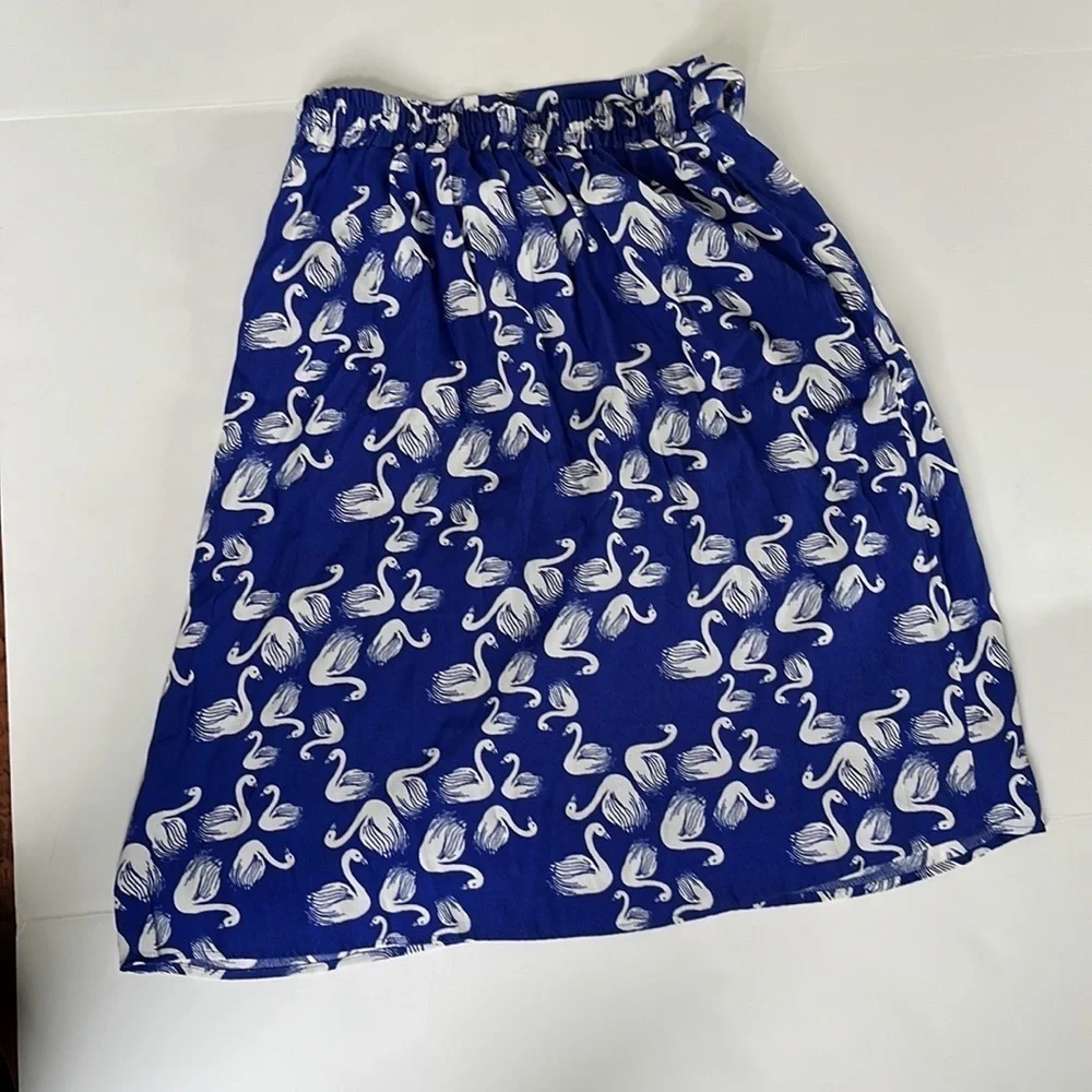 Anthropologie Porridge Swan Maxi Skirt Women Size 26 Blue - Picture 2 of 2